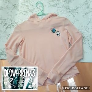Alien Patch Cropped Hoodie